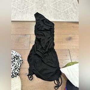 Elegant Black Ruched Dress